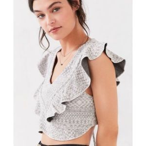 Ruffle Cropped Sweater